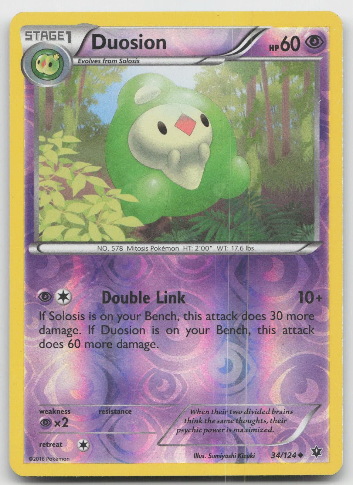 Duosion Uncommon Reverse Holo XY - Fates Collide 34/124 LP