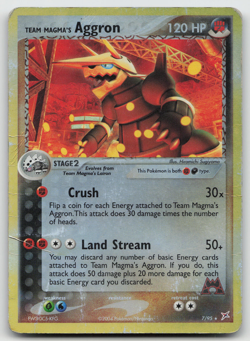 Team Magma's Aggron Holo Rare Reverse Holo Team Magma vs Team Aqua 7/95 DMG