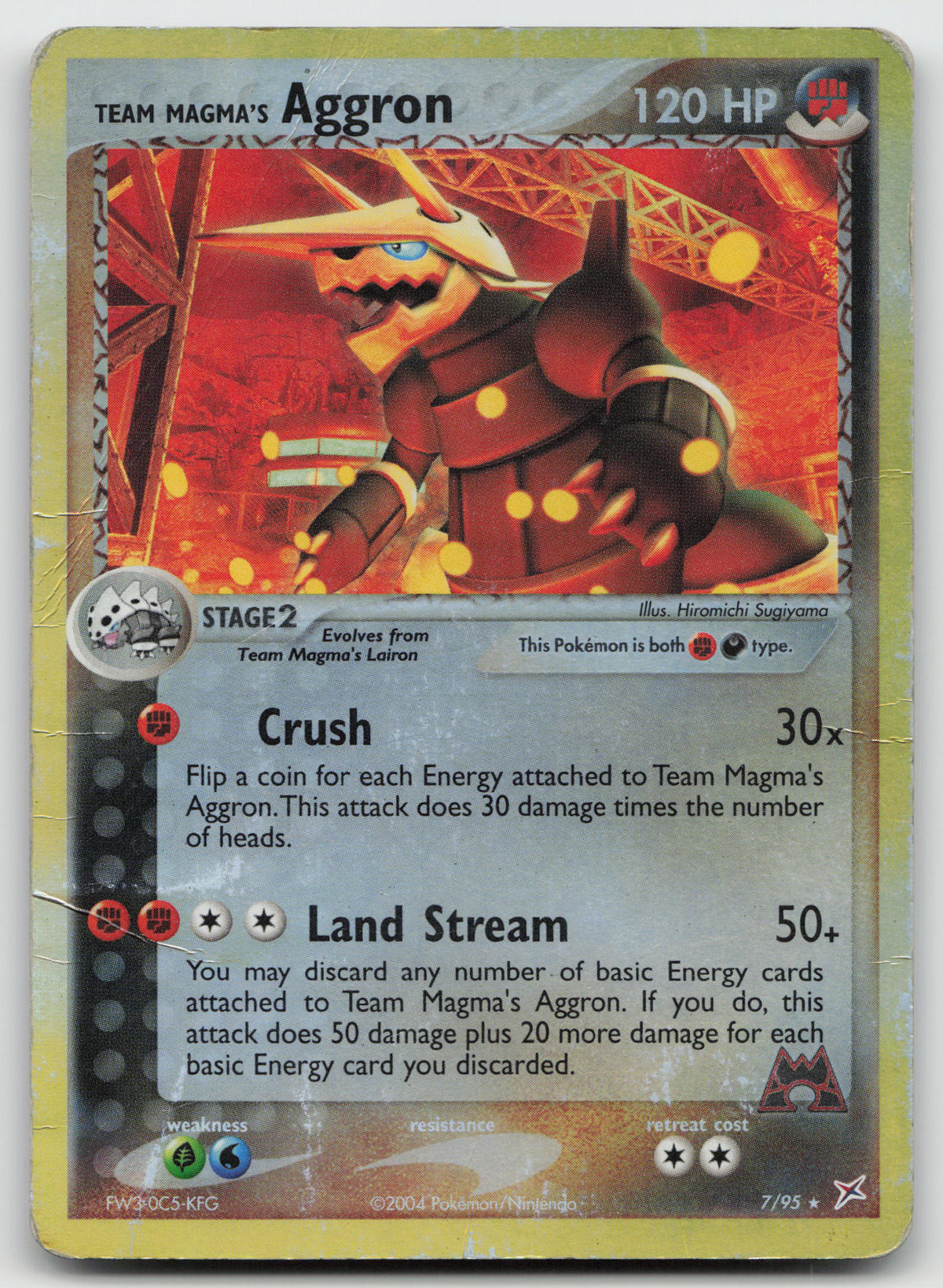 Team Magma's Aggron Holo Rare Reverse Holo Team Magma vs Team Aqua 7/95 DMG