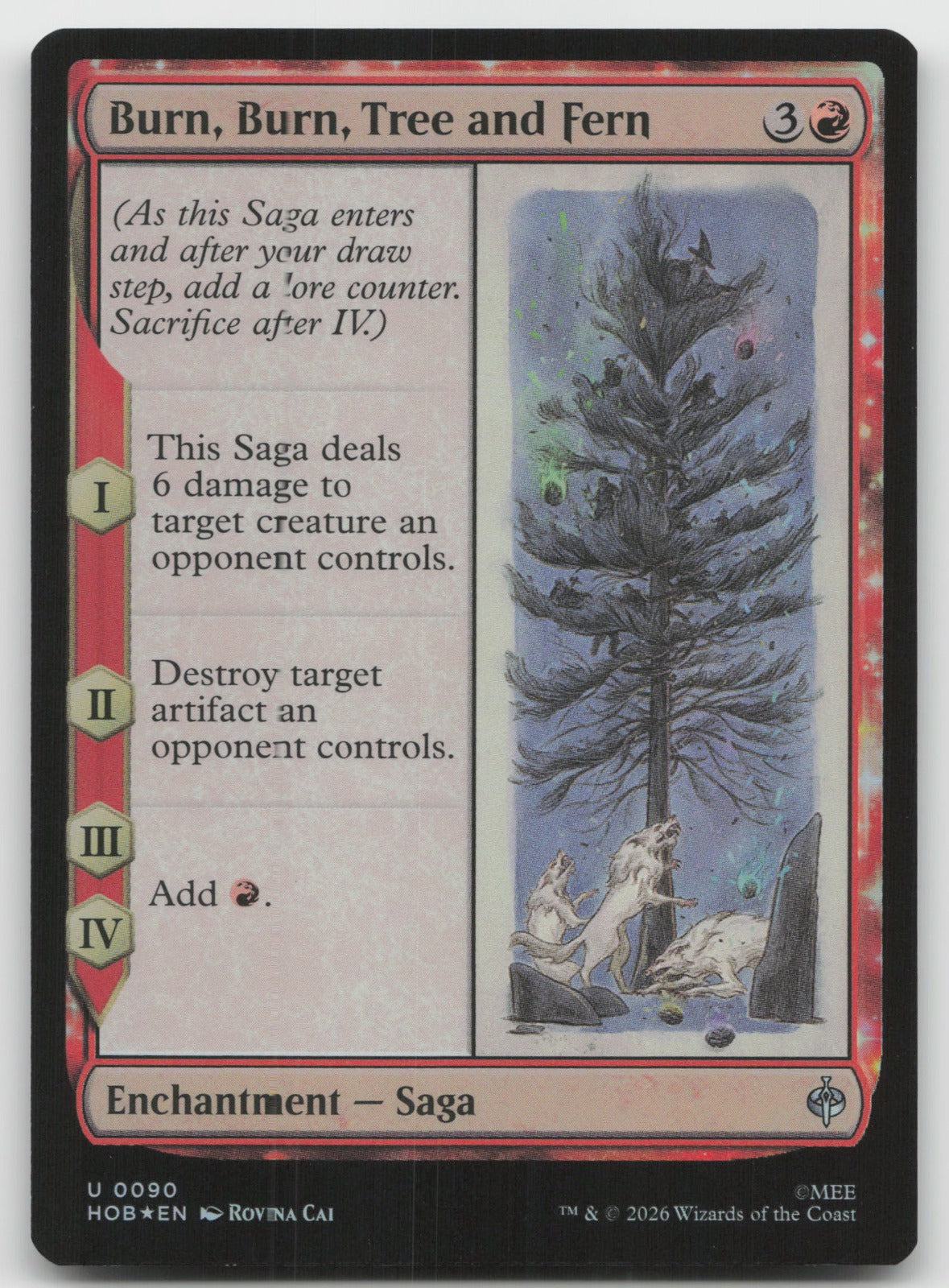 Burn, Burn, Tree and Fern U Foil The Hobbit 90 NM