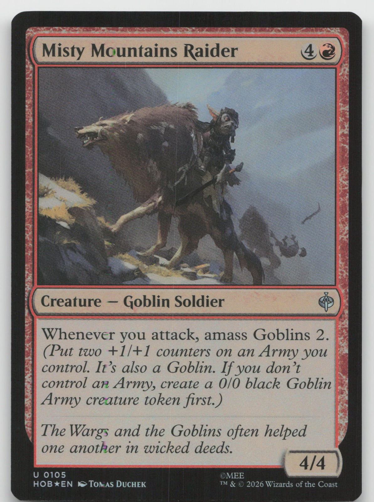 Misty Mountains Raider U Foil The Hobbit 105 NM