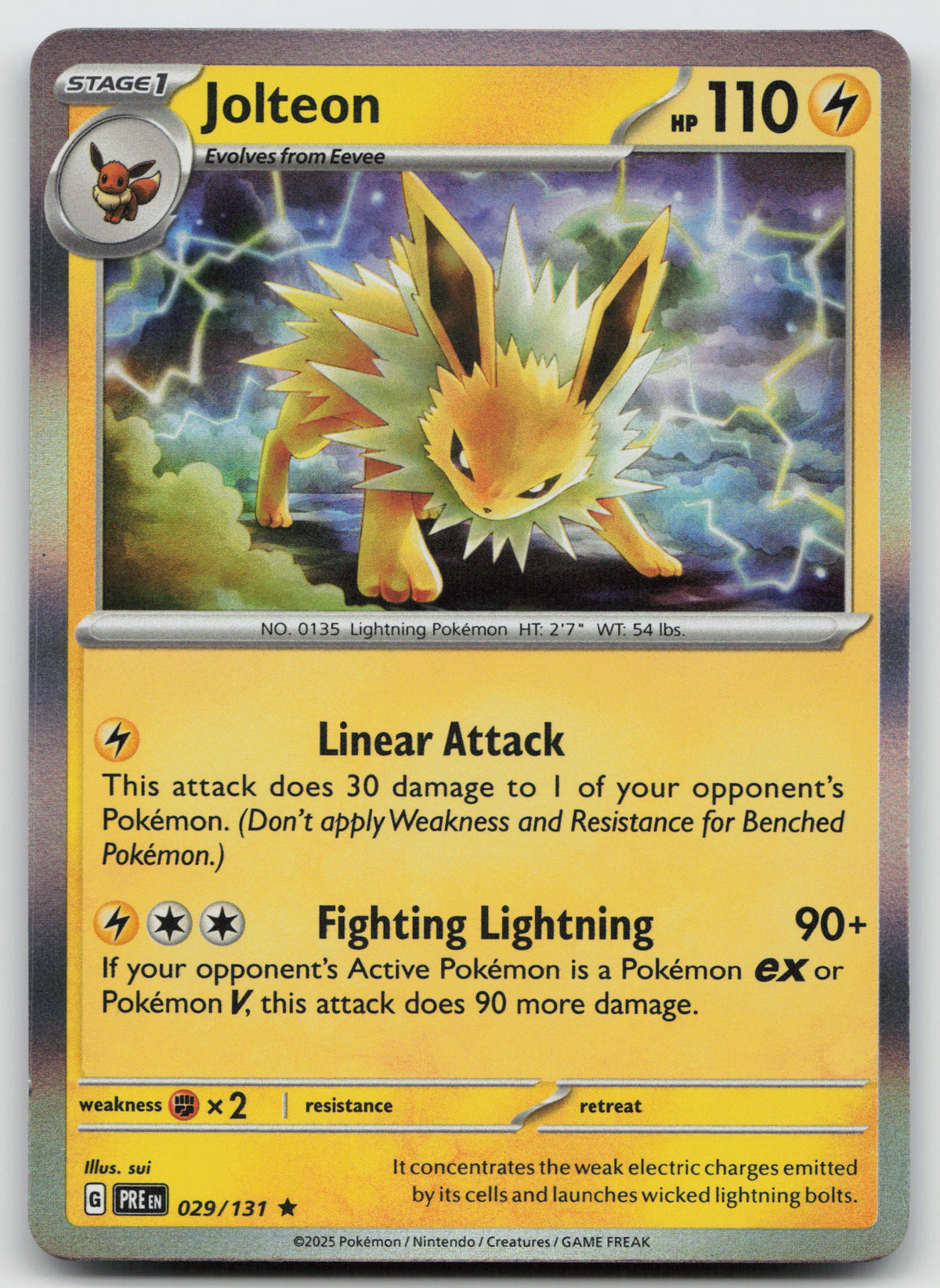 Jolteon Rare Holo SV: Prismatic Evolutions 029/131 NM