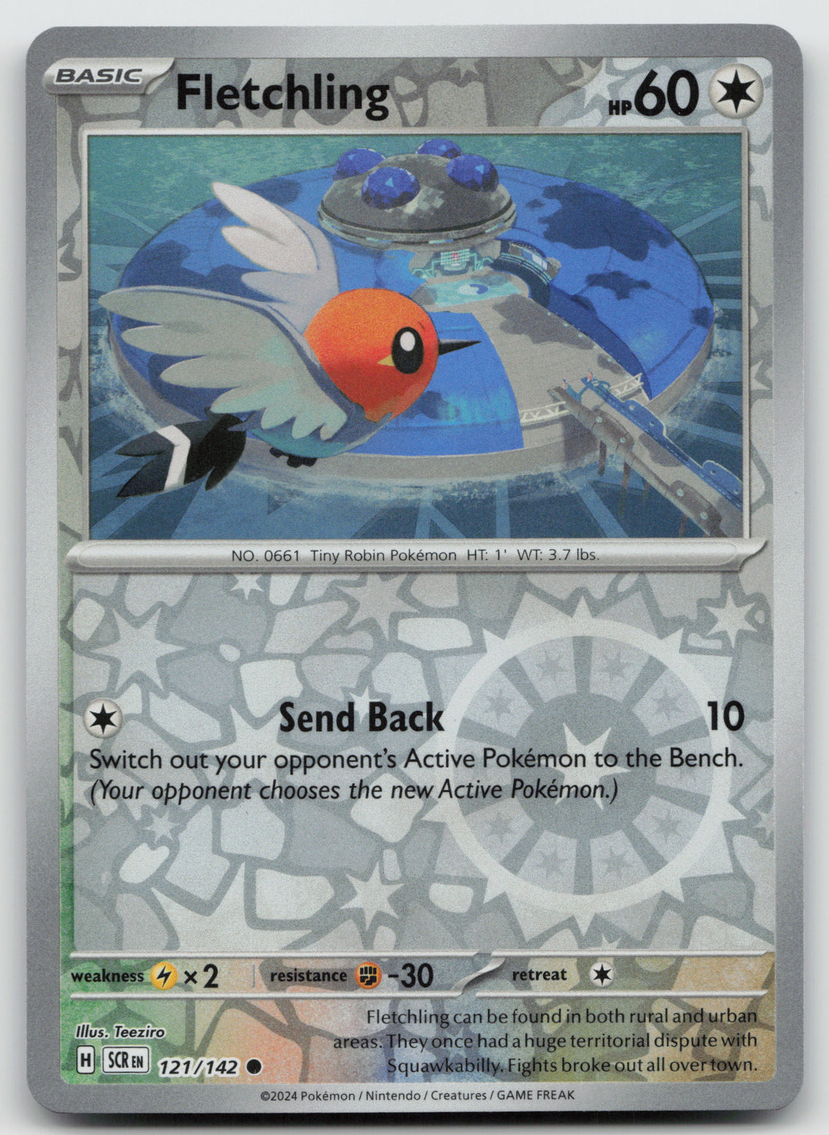 Fletchling Common Reverse Holo SV07: Stellar Crown 121/142 NM