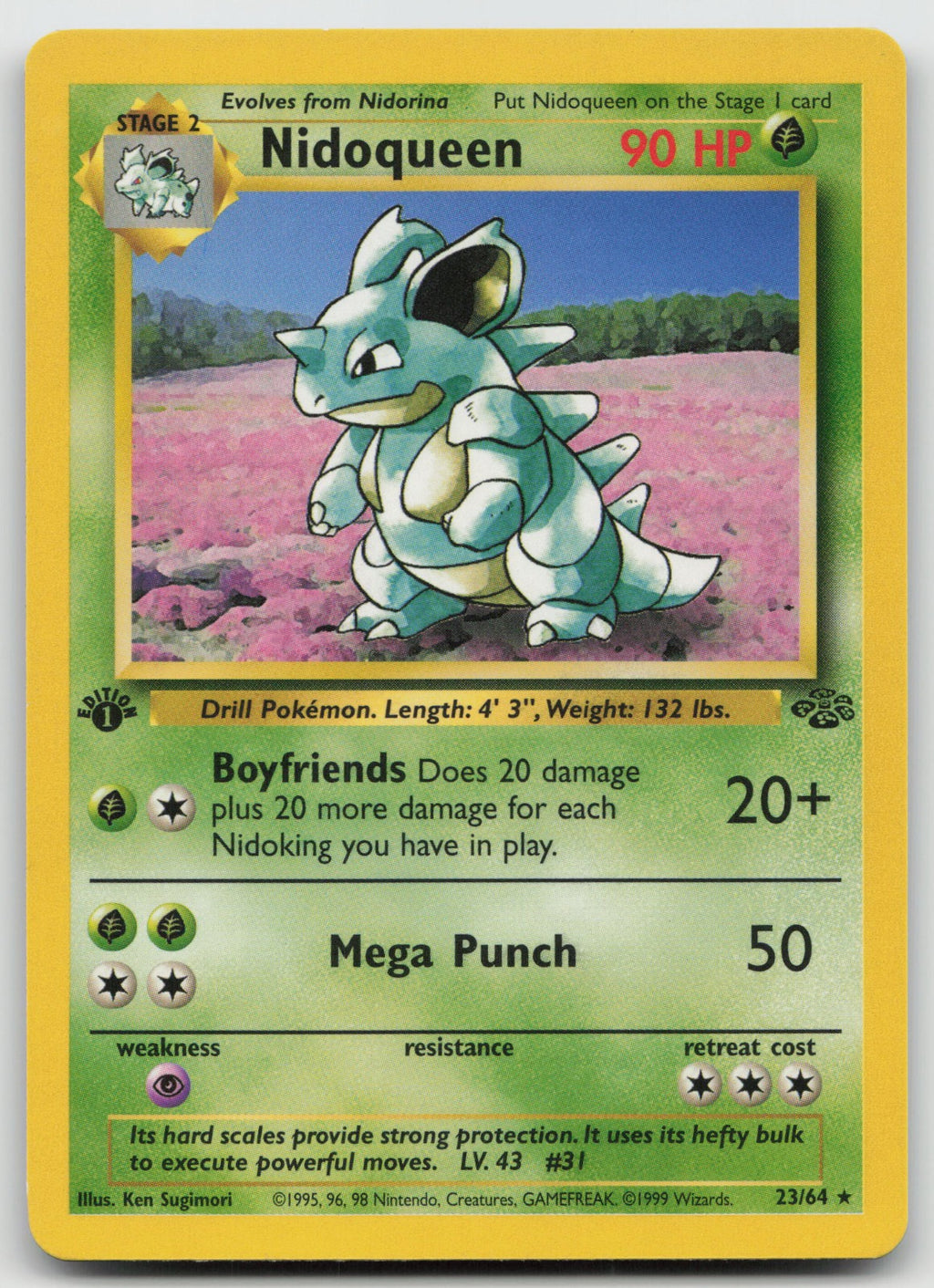 Nidoqueen 1st Edition Rare Jungle 23/64 HP