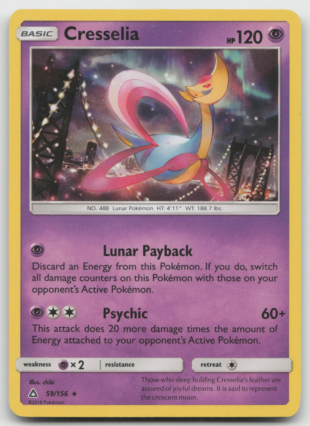 Cresselia Holo Rare SM - Ultra Prism 59/156 VLP
