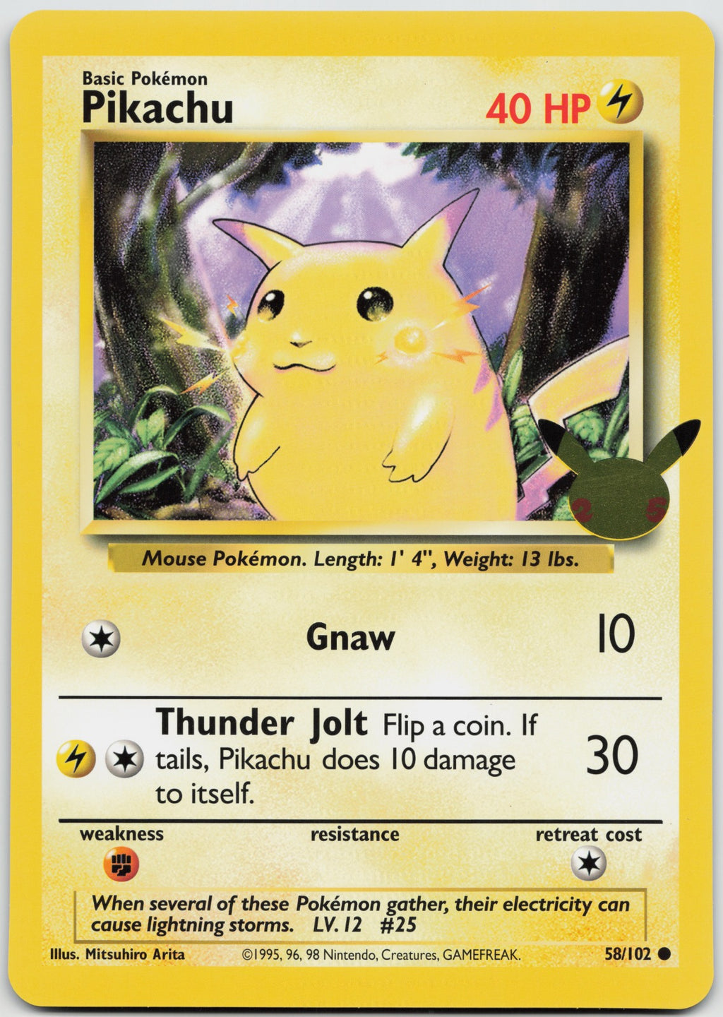 Pikachu - (25th Anniversary) Promo JUMBO Cards 58/102 NM