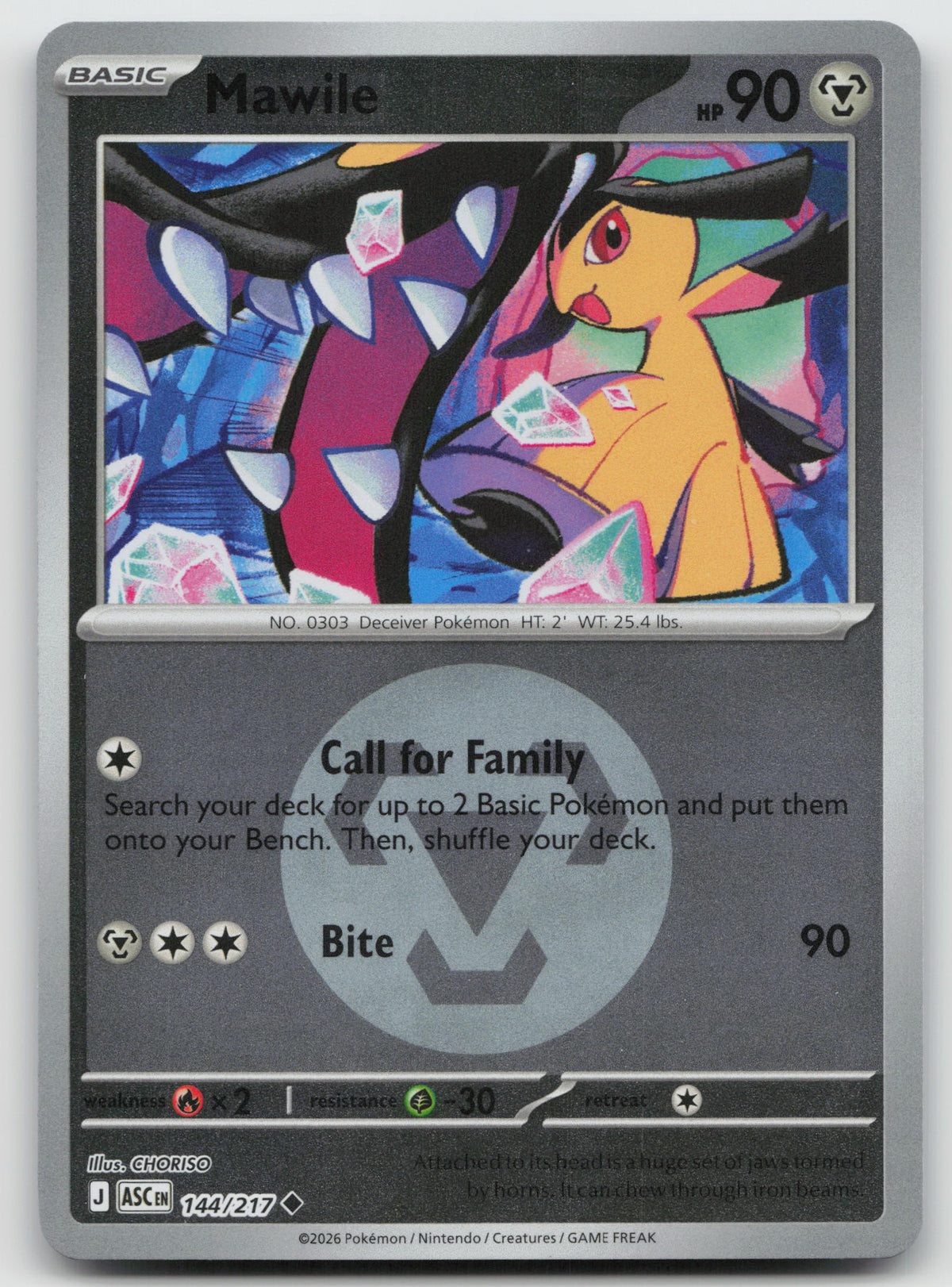 Mawile Metal Energy Reverse Holofoil ME: Ascended Heroes 144/217 NM