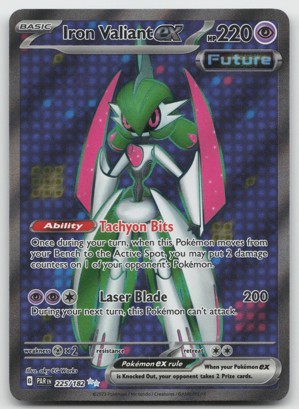 Iron Valiant ex Holo Ultra Rare SV04: Paradox Rift 225/182 NM