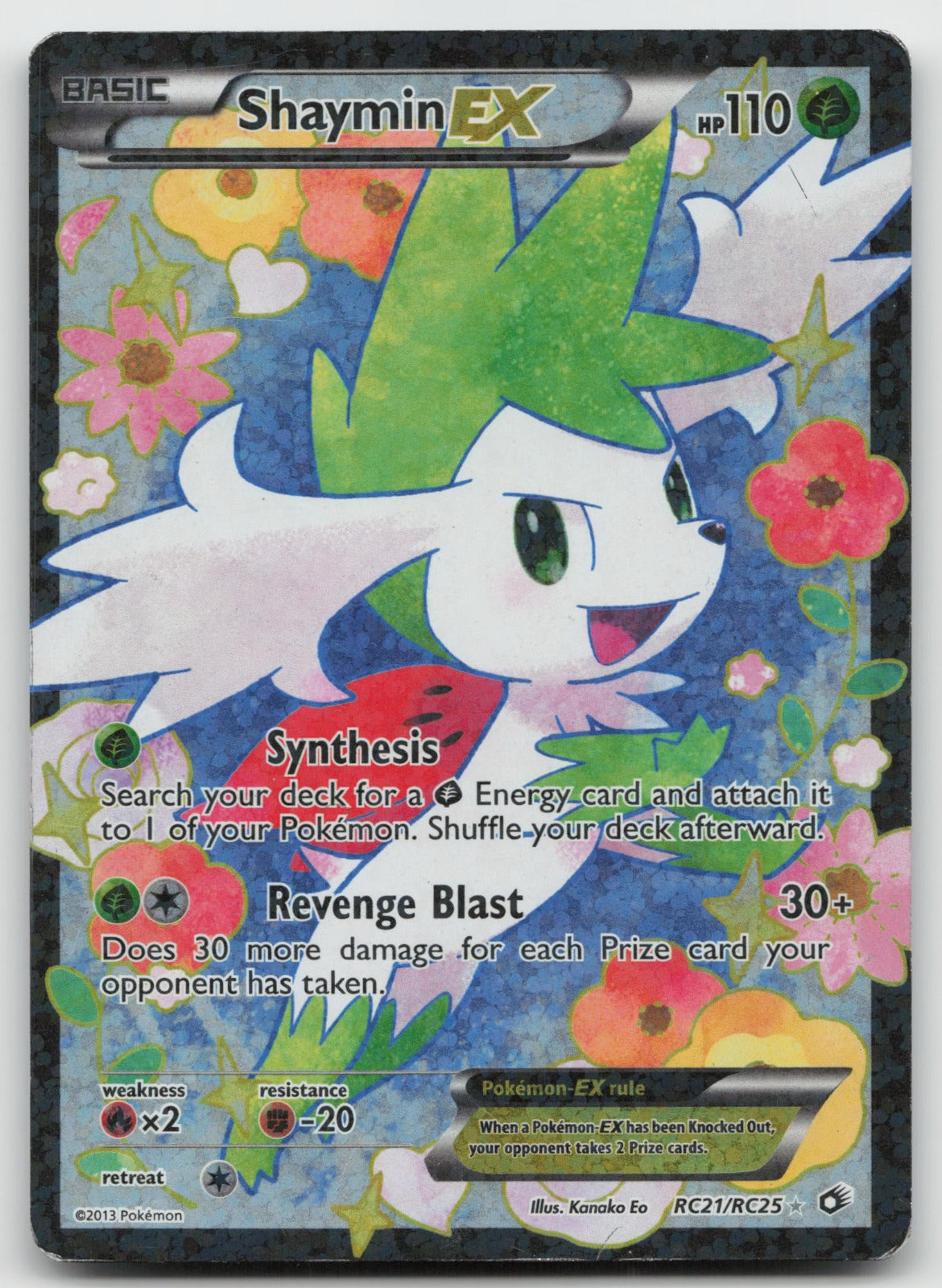 Shaymin EX (Full Art) Holo Legendary Treasures: Radiant Collection RC21/RC25 DMG