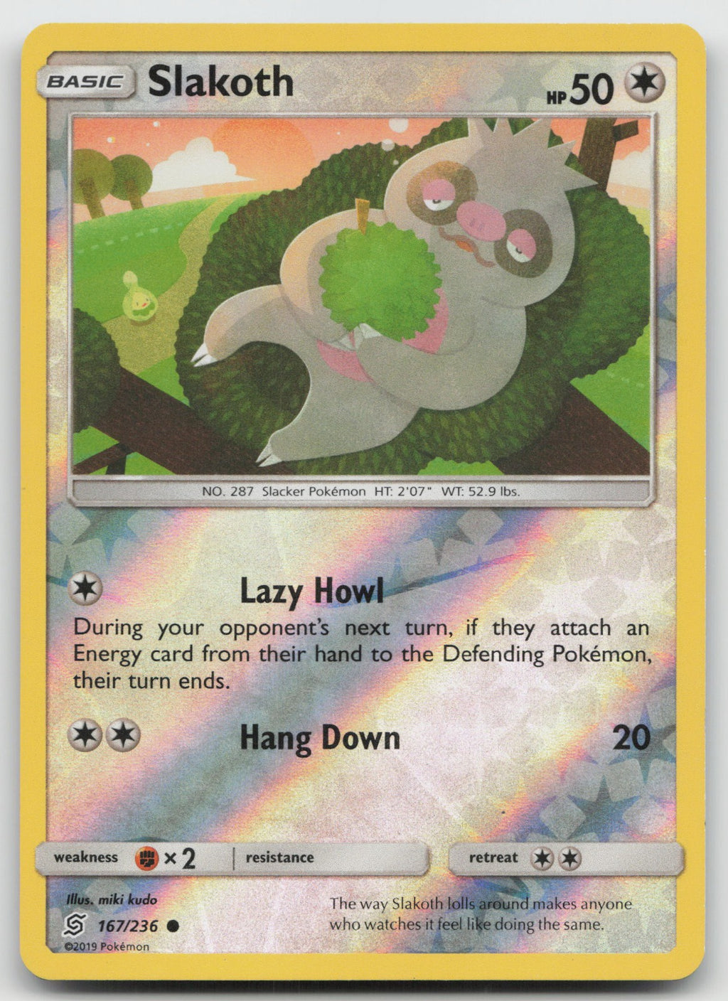 Slakoth Reverse Holo Common SM - Unified Minds 167/236 NM