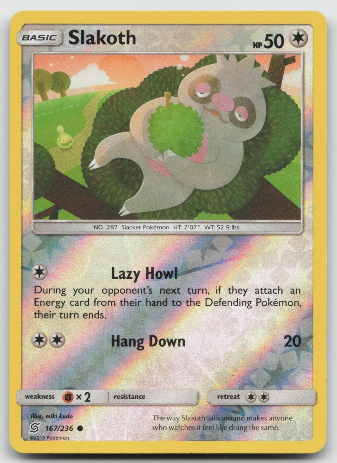 Slakoth Reverse Holo Common SM - Unified Minds 167/236 NM