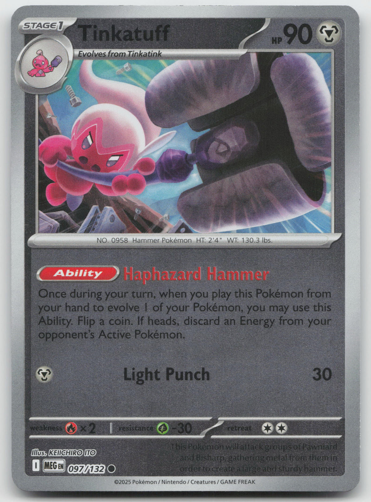 Tinkatuff Common Reverse Holo ME01: Mega Evolution 097/132 NM