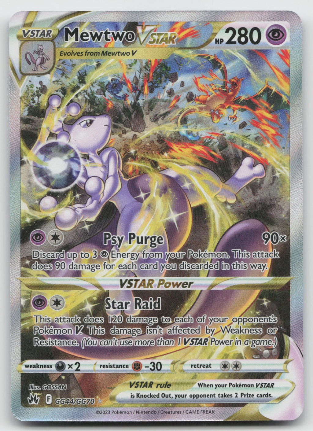Mewtwo VSTAR Holo Ultra Rare SWSH: Crown Zenith: Galarian Gallery GG44/GG70 NM