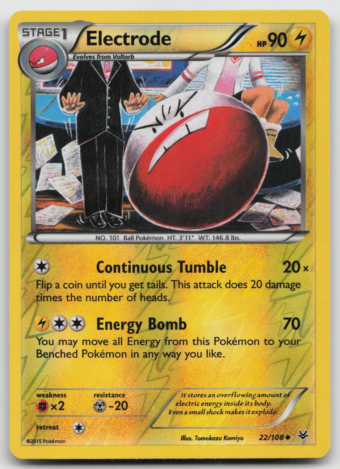 Electrode Uncommon Reverse Holo XY - Roaring Skies 22/108 LP