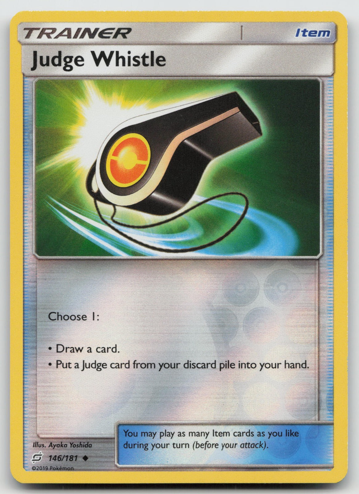 Judge Whistle Reverse Holo Uncommon SM - Team Up 146/181 NM