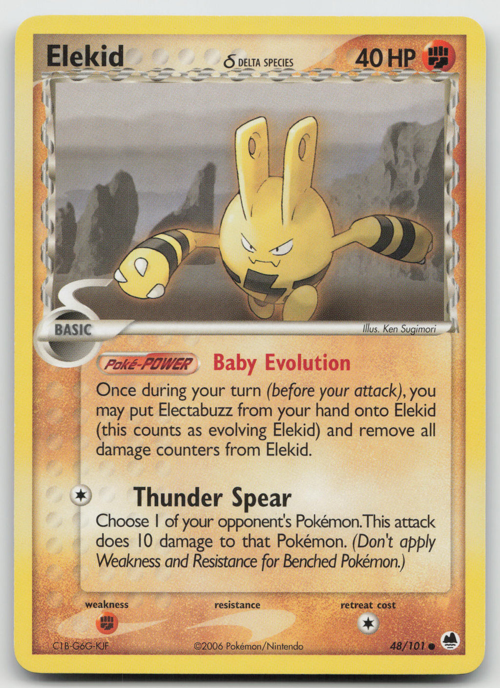 Elekid (Delta Species) Common Normal Dragon Frontiers 48/101 LP