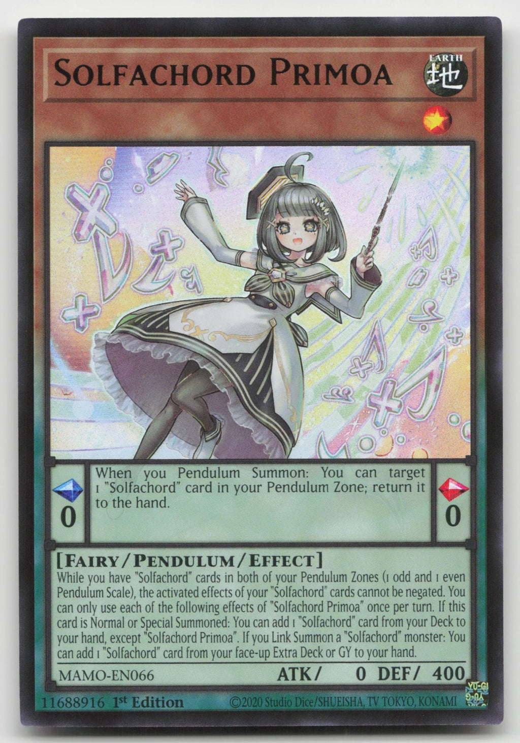 Solfachord Primoa 1st Edition Ultra Rare Magnificent Monsters MAMO-EN066 NM