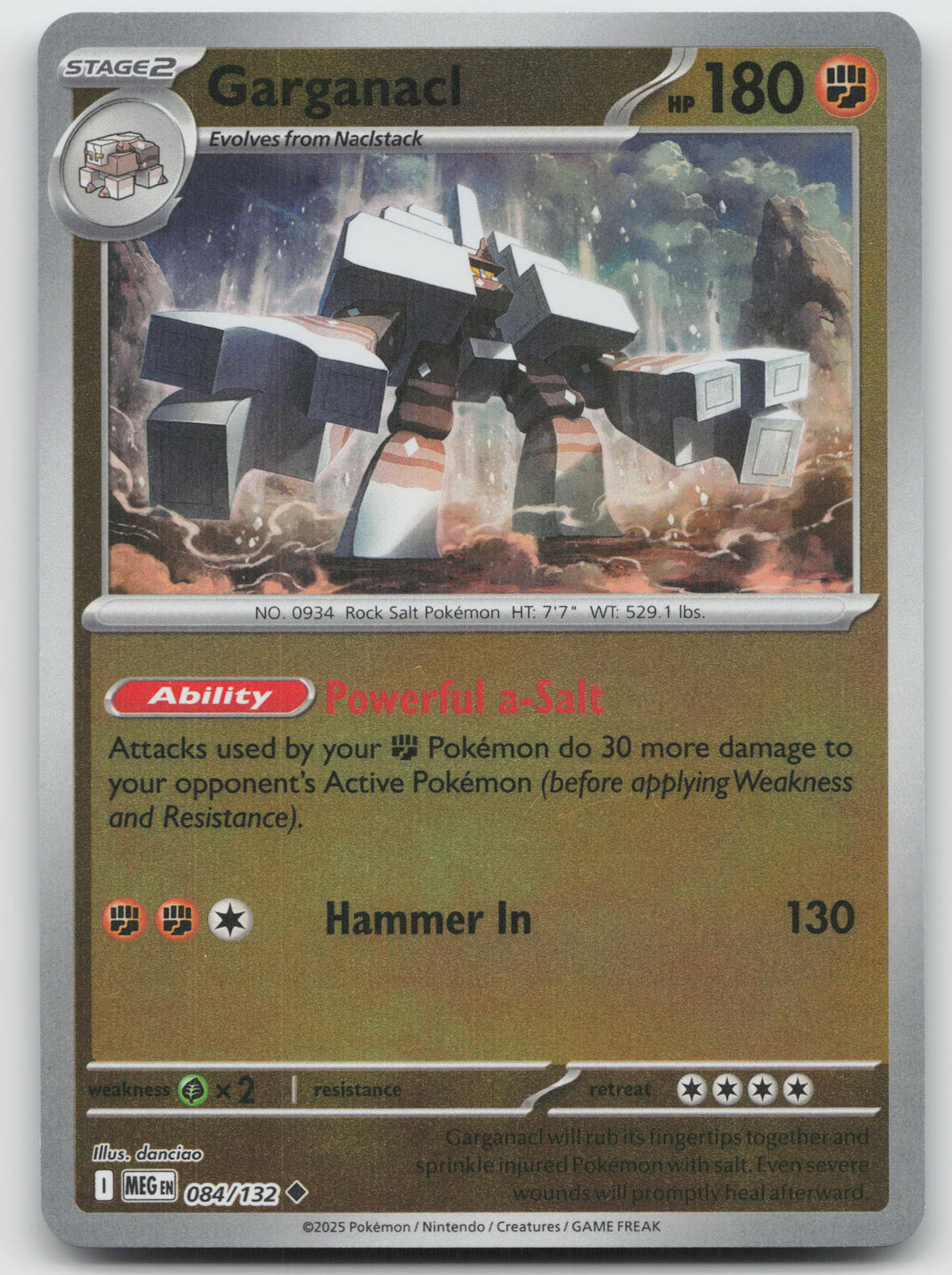 Garganacl Uncommon Reverse Holo ME01: Mega Evolution 084/132 NM