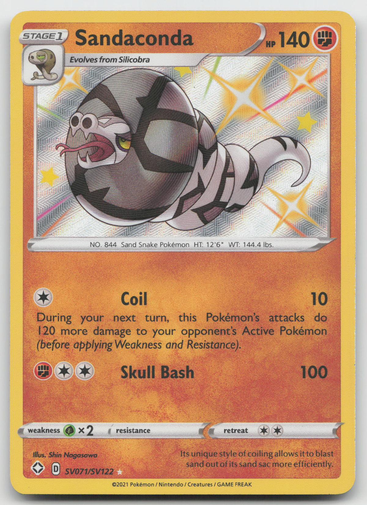Sandaconda Shiny Holo Rare Holofoil Shining Fates: Shiny Vault SV071/SV122 NM
