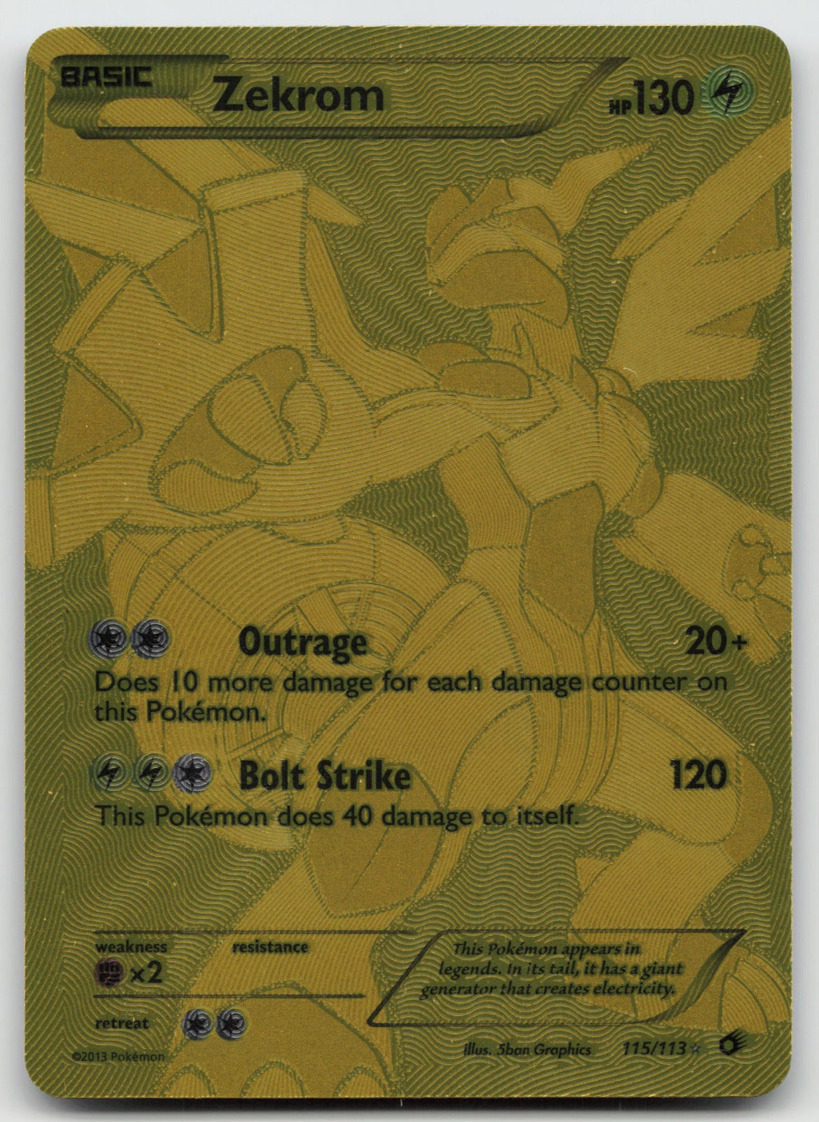 Zekrom (Full Art Secret Rare) Secret Rare Holo Legendary Treasures 115/113 VLP