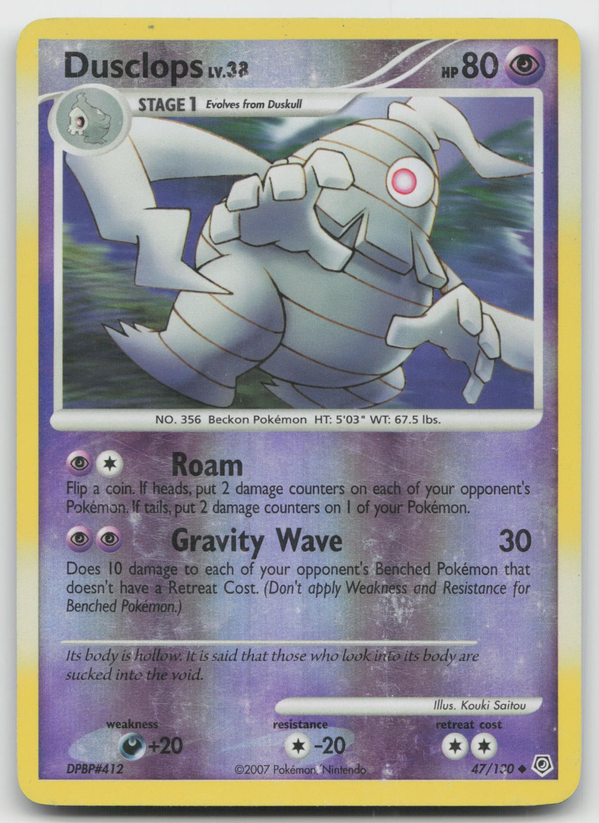 Dusclops Uncommon Diamond and Pearl 47/130 HP