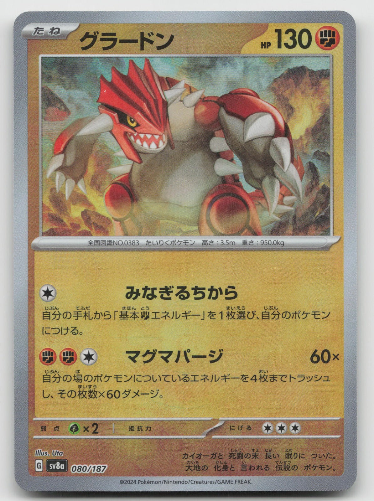 Groudon (Mirror Foil) Pokeball Holo SV8a: Terastal Fest ex 080/187 NM