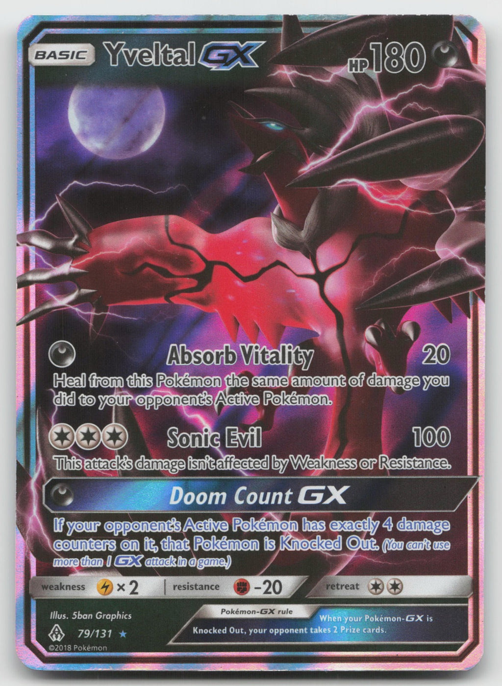 Yveltal GX Holo Ultra Rare SM - Forbidden Light 79/131 LP