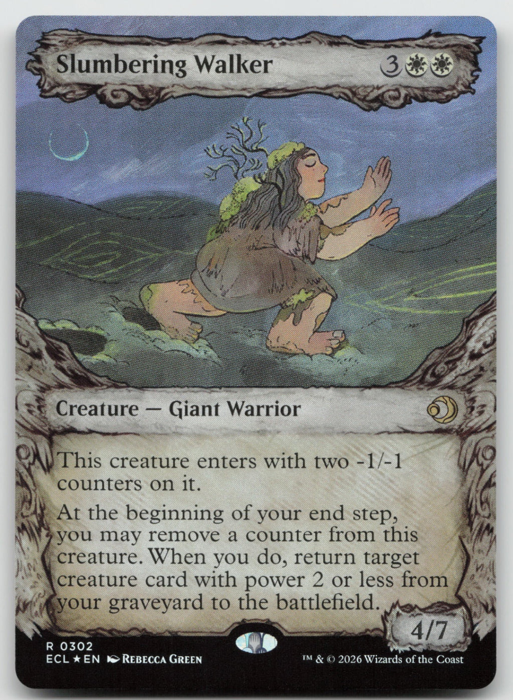 Slumbering Walker (Showcase) R Foil Lorwyn Eclipsed 302 NM