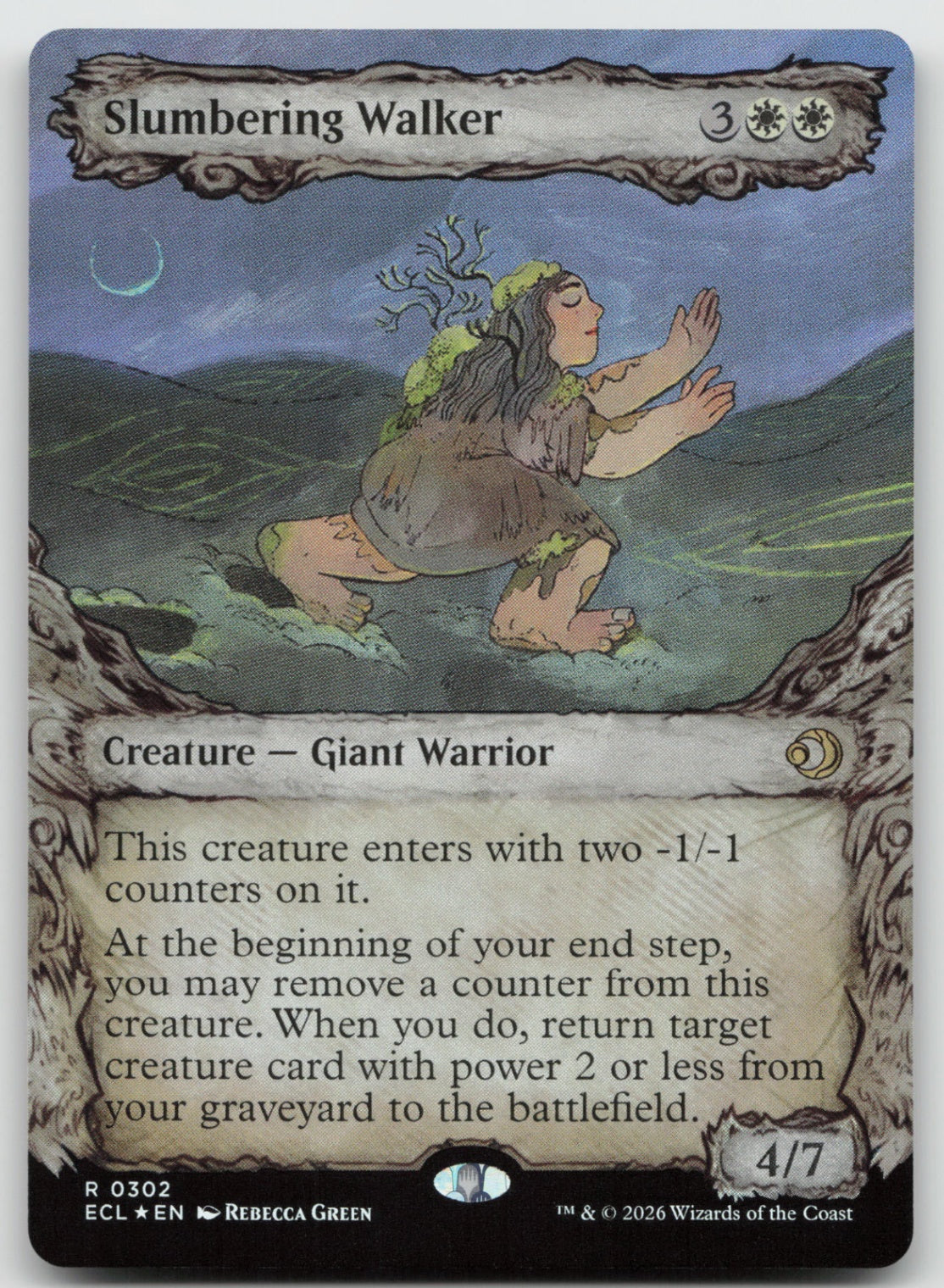 Slumbering Walker (Showcase) R Foil Lorwyn Eclipsed 302 NM