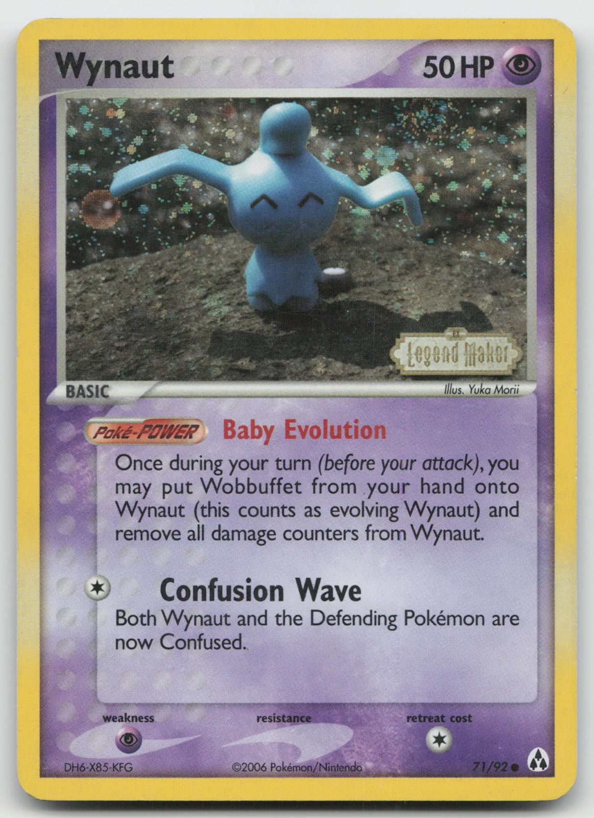 Wynaut Common Reverse Holo Legend Maker 71/92 HP