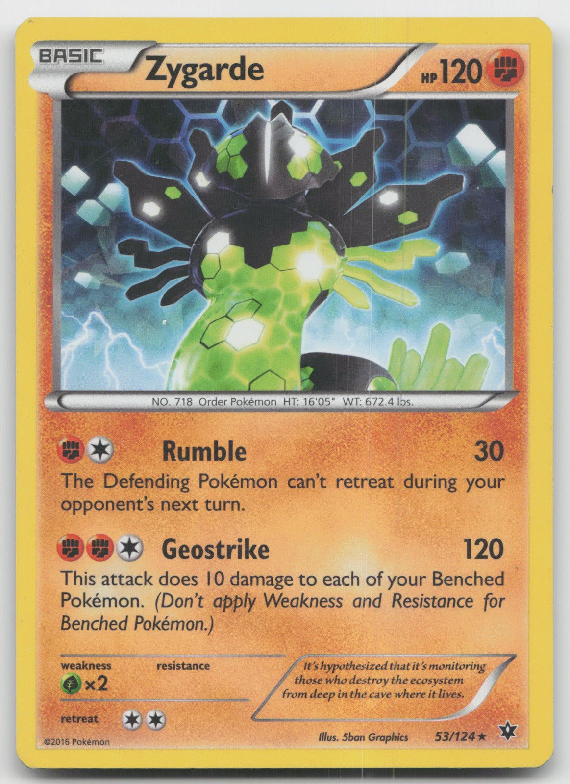 Zygarde (XY Fates Collide) Cracked Ice Holo Rare Deck Exclusives 53/124 LP