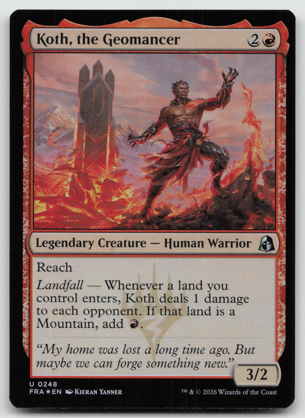 Koth, the Geomancer U Foil Reality Fracture 248 NM