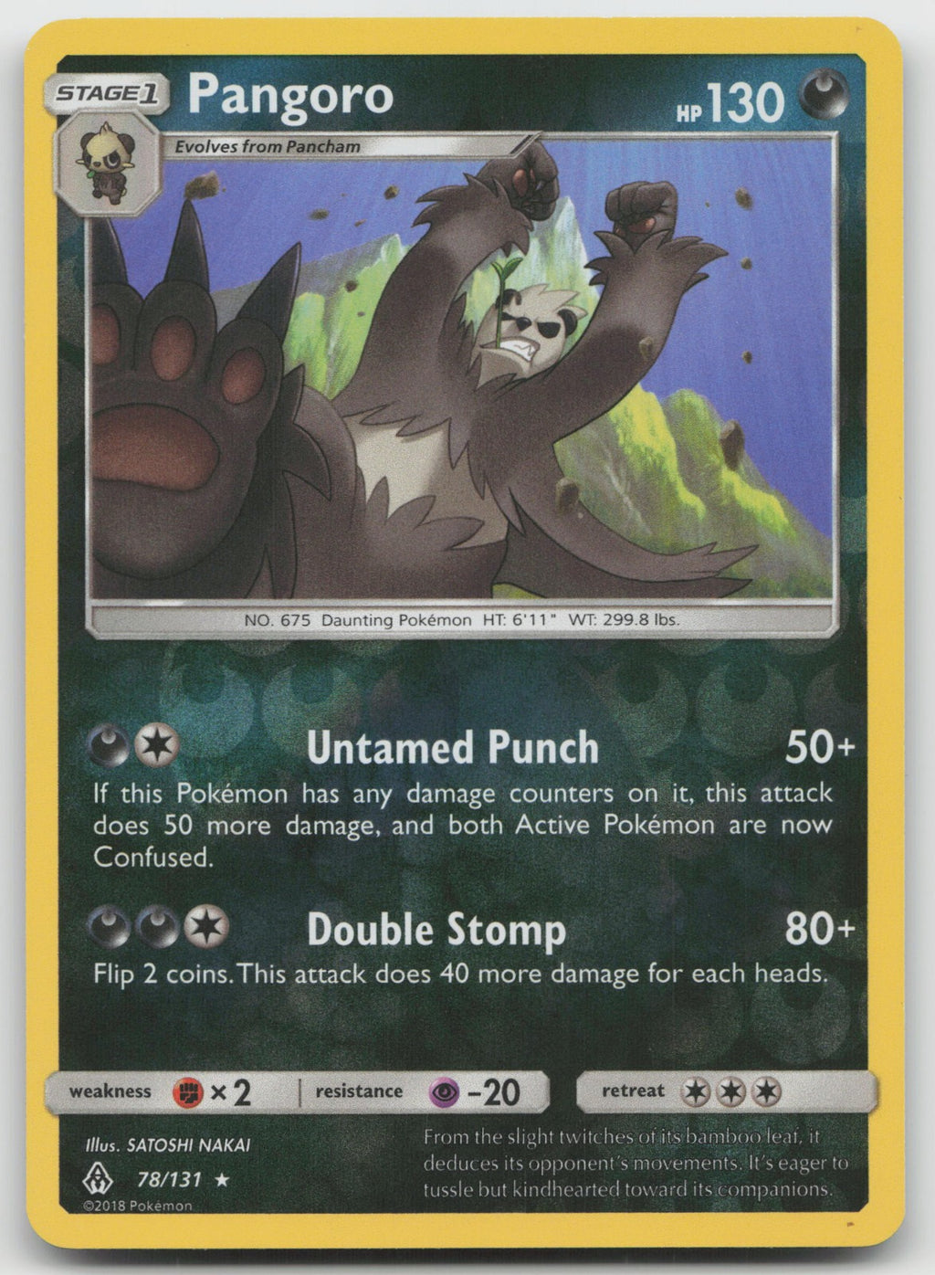 Pangoro Reverse Holo Rare SM - Forbidden Light 78/131 NM