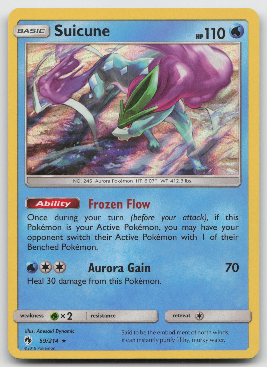 Suicune Holo Rare SM - Lost Thunder 59/214 VLP