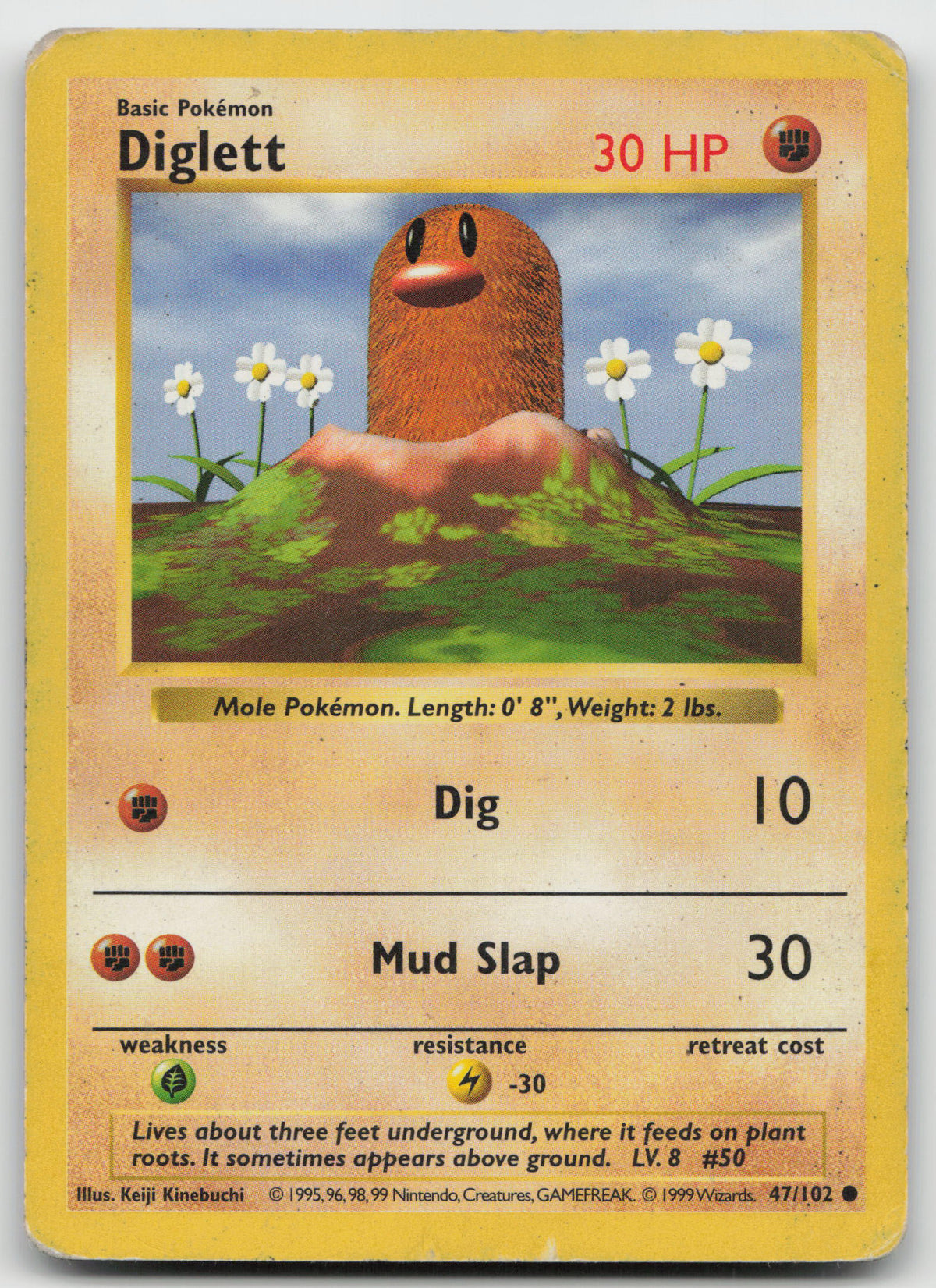 Diglett Common Normal Base Set (Shadowless) 47/102 DMG