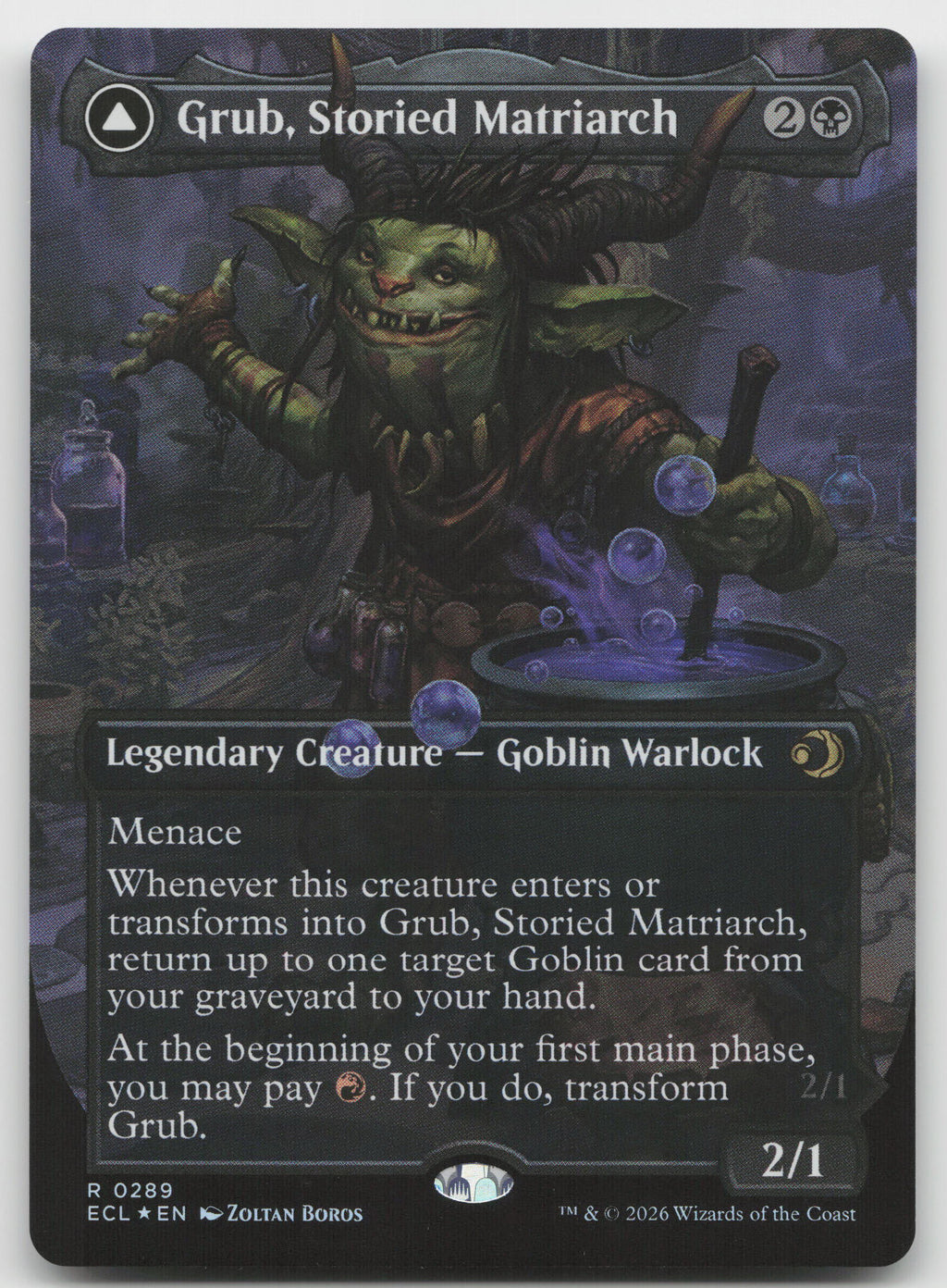 Grub, Storied Matriarch (Borderless) R Foil Lorwyn Eclipsed 289 NM