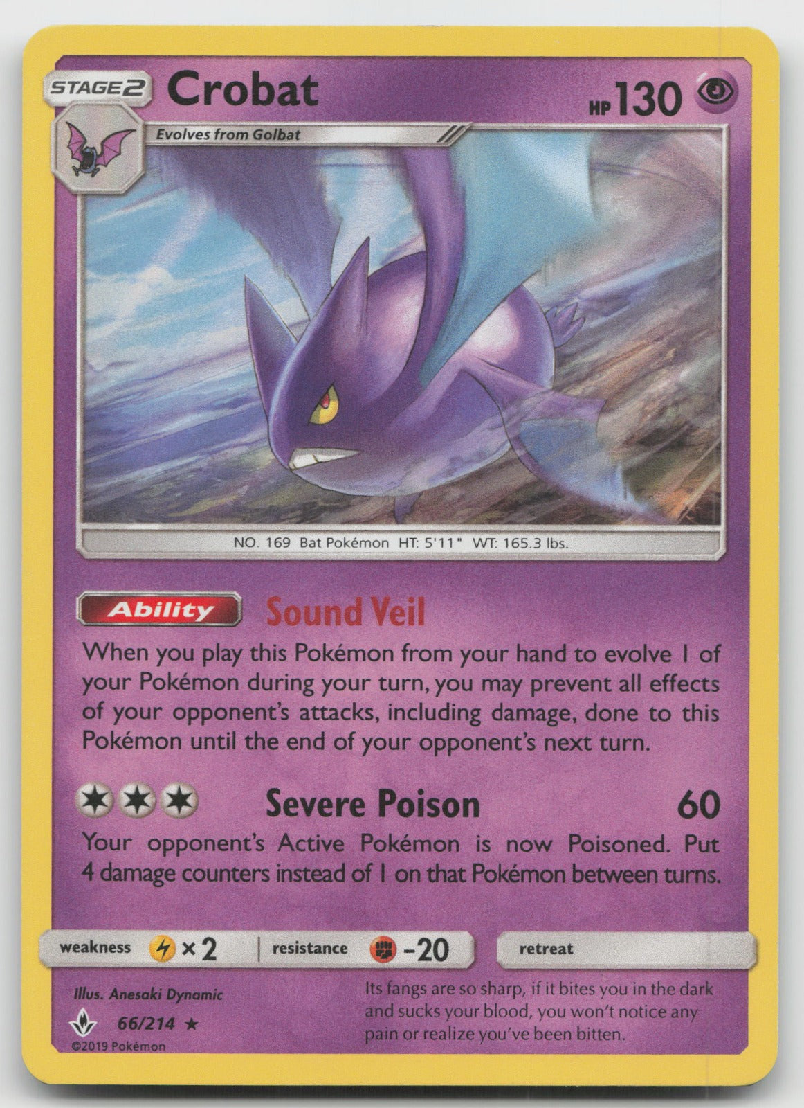 Crobat Holo Rare SM - Unbroken Bonds 66/214 NM