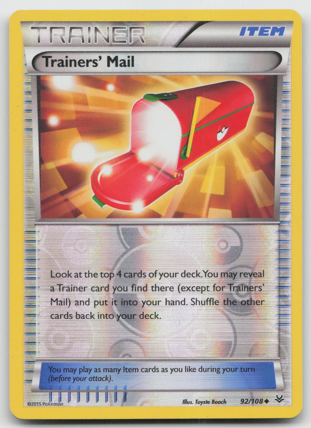 Trainers' Mail Uncommon Reverse Holo XY - Roaring Skies 92/108 LP