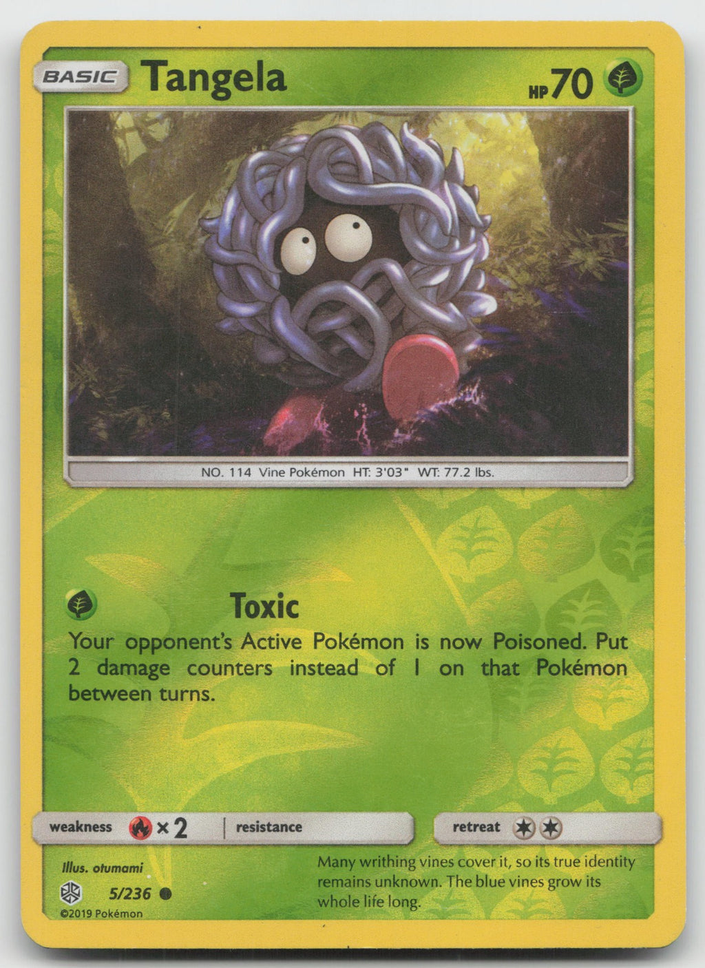 Tangela Reverse Holo Common SM - Cosmic Eclipse 5/236 HP