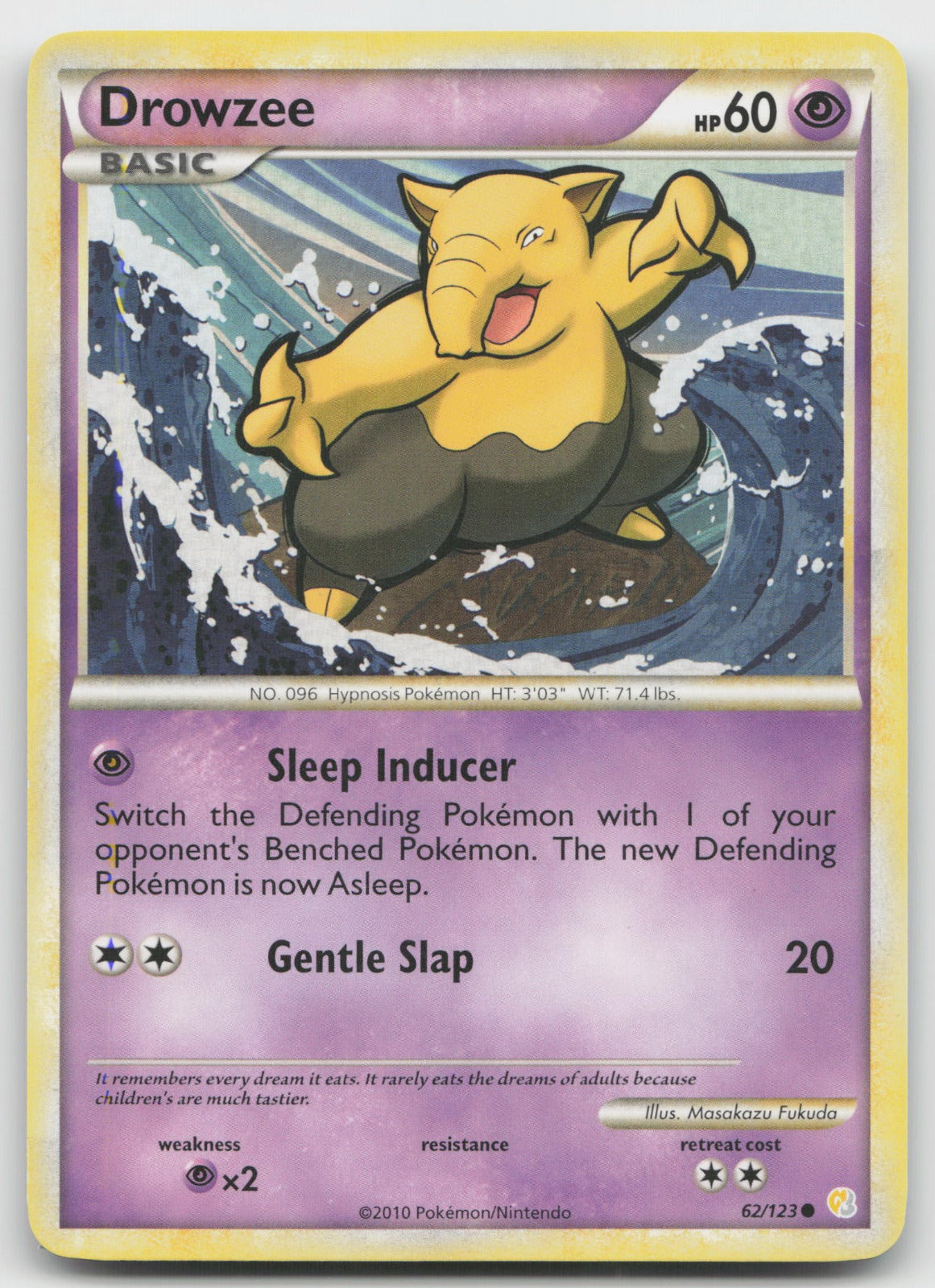Drowzee Common HeartGold SoulSilver 62/123 LP