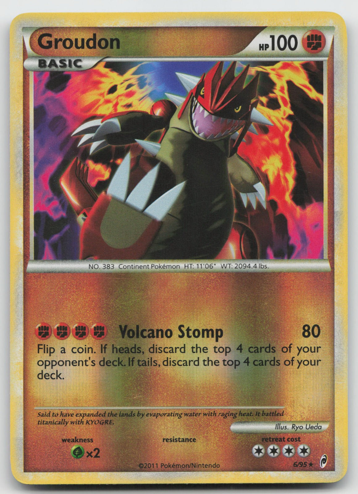 Groudon Reverse Holo Rare Call of Legends 6/95 LP