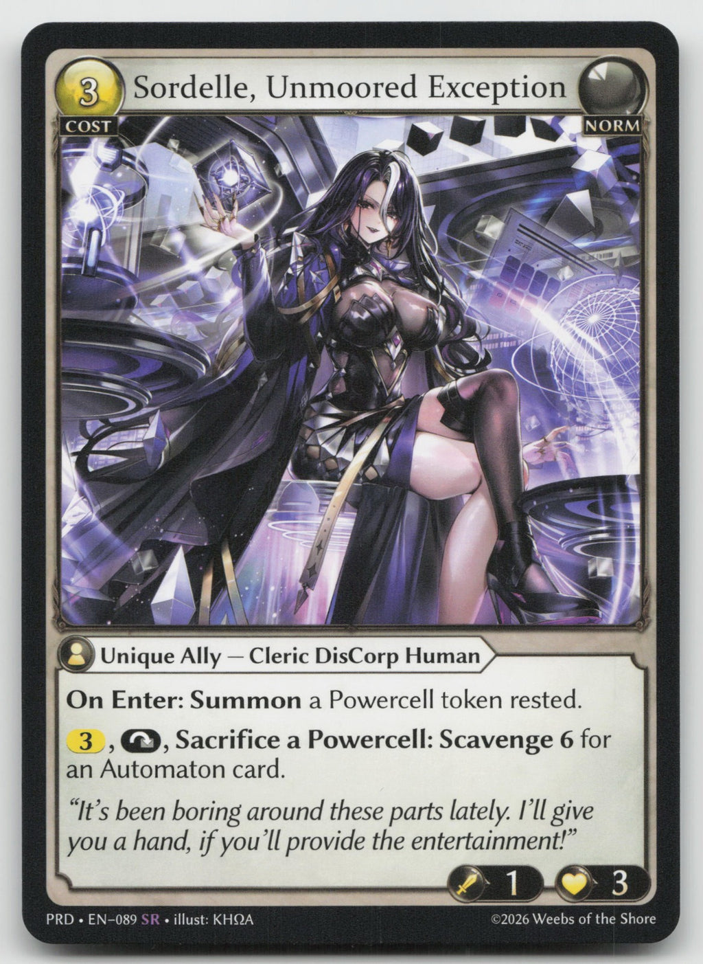 Sordelle, Unmoored Exception Super Rare .asphodel/paradise 089 NM