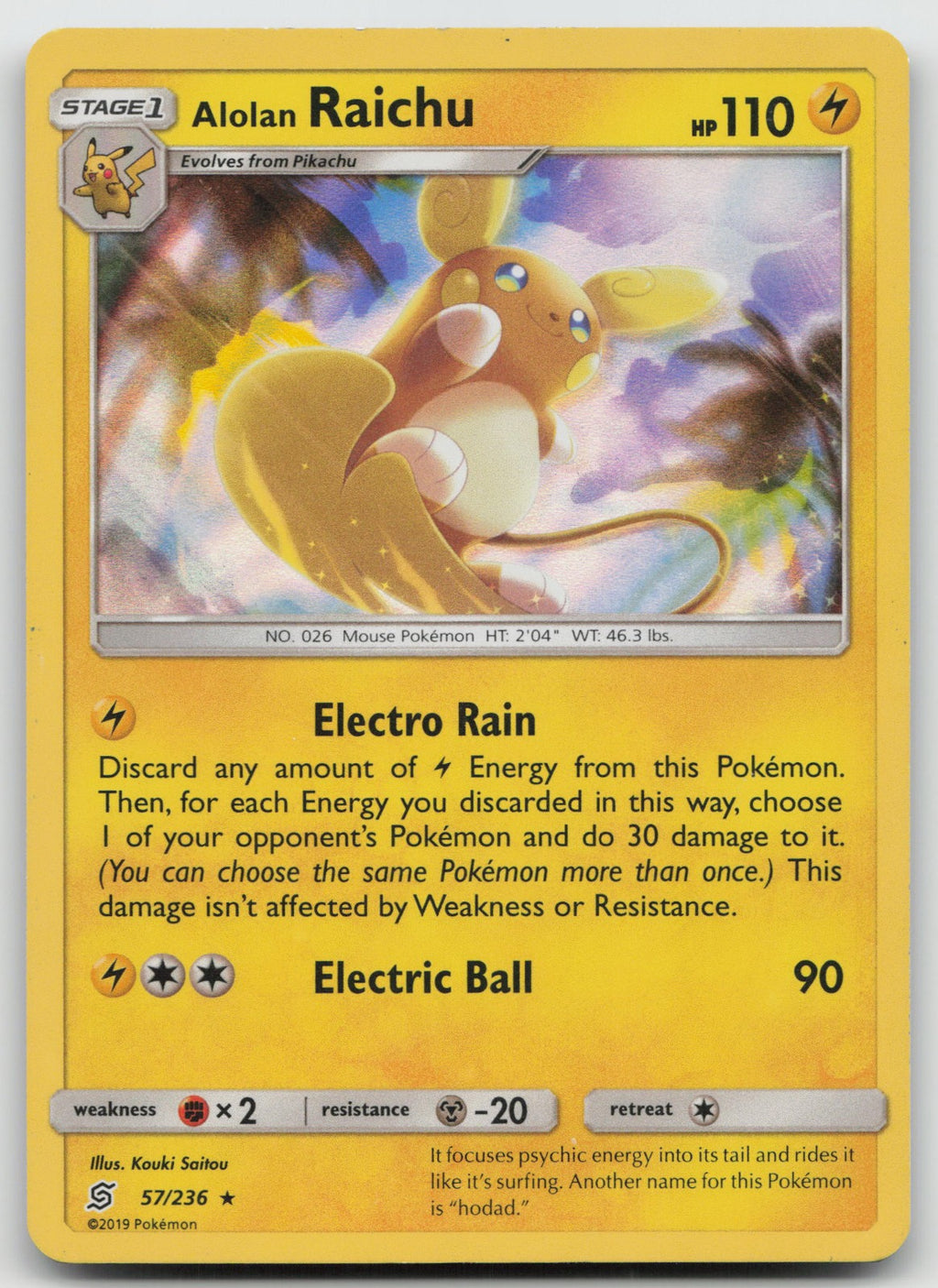 Alolan Raichu Holo Rare SM - Unified Minds 57/236 LP