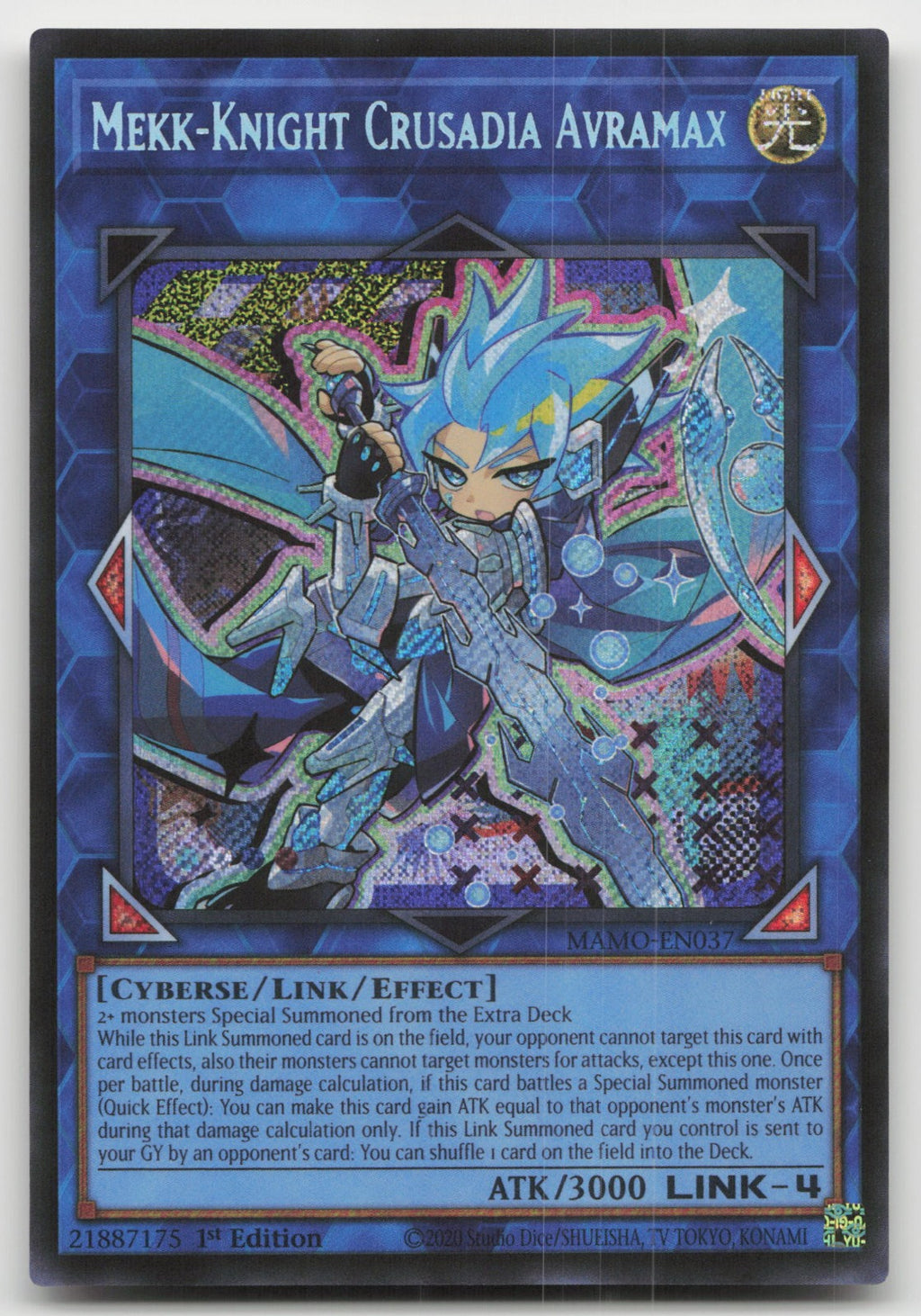 Mekk-Knight Crusadia Avramax Secret Rare 1st Magnificent Monsters MAMO-EN037 NM