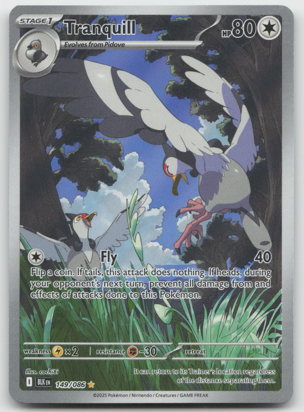 Tranquill Holo Illustration Rare SV: Black Bolt 149/086 NM