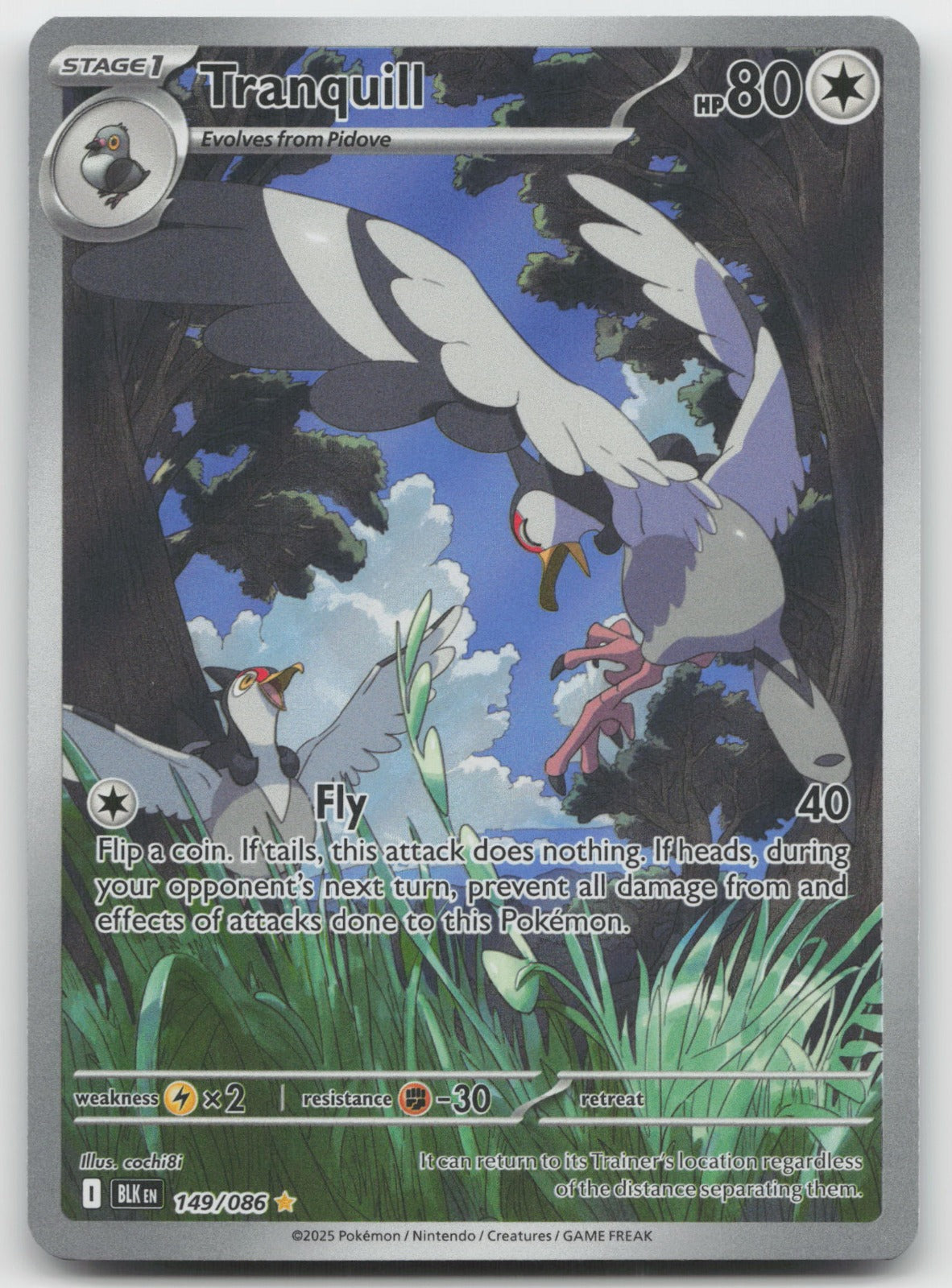Tranquill Holo Illustration Rare SV: Black Bolt 149/086 NM