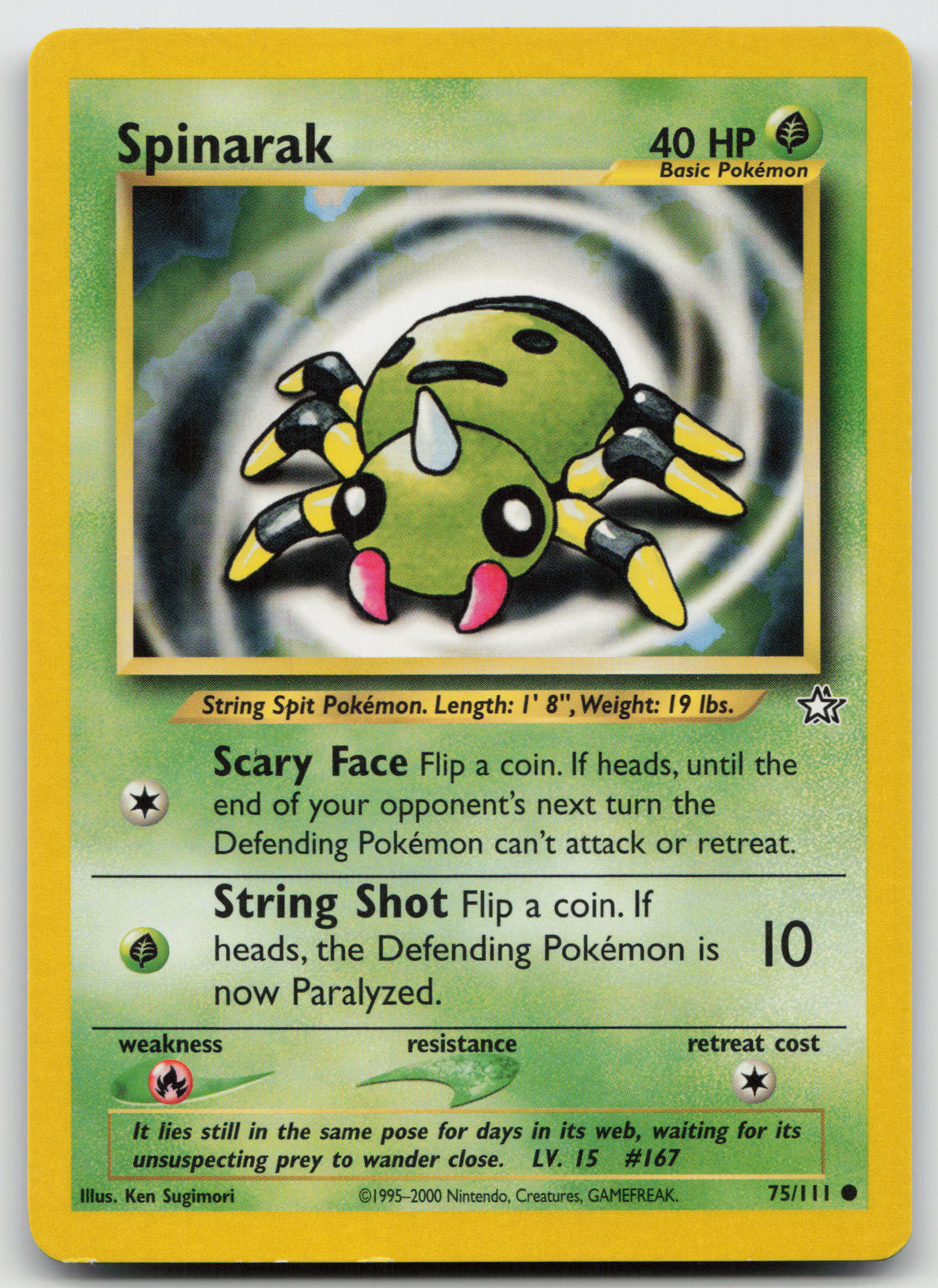 Spinarak Common Unlimited Neo Genesis 75/111 LP