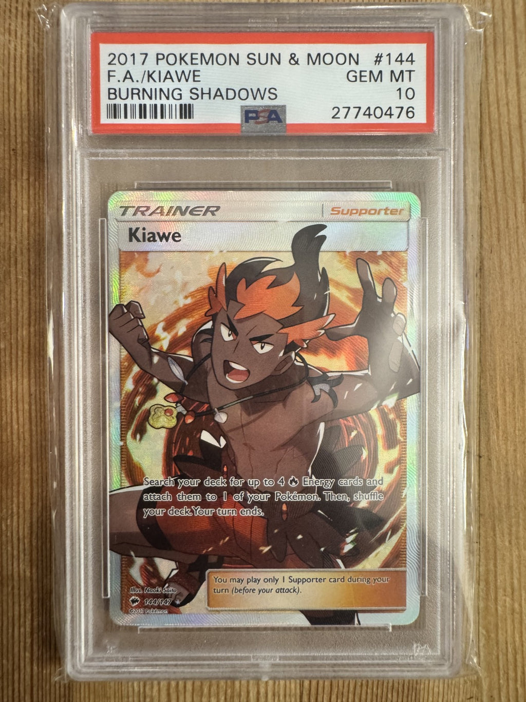 Kiawe (Full Art) Ultra Rare Holo SM - Burning Shadows 144/147 PSA 10