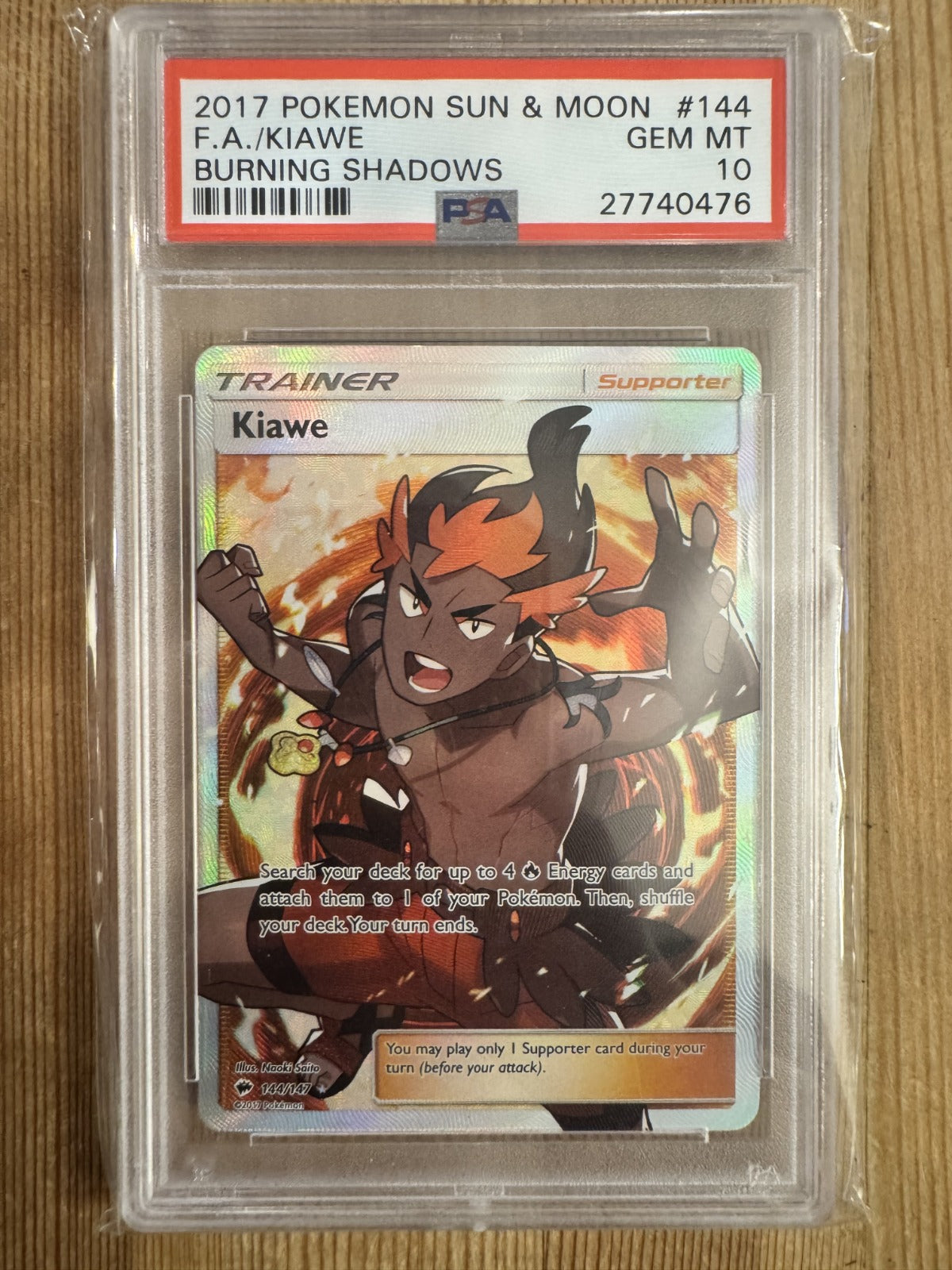 Kiawe (Full Art) Ultra Rare Holo SM - Burning Shadows 144/147 PSA 10