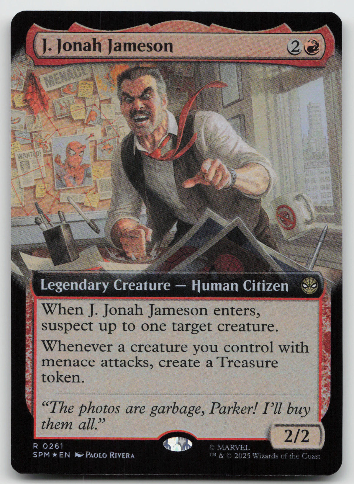 J. Jonah Jameson (Extended Art) R Foil Marvel's Spider-Man 261 NM